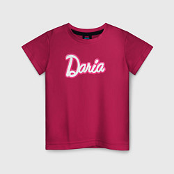 Футболка хлопковая детская Дарья в стиле Барби - объемный шрифт, цвет: маджента