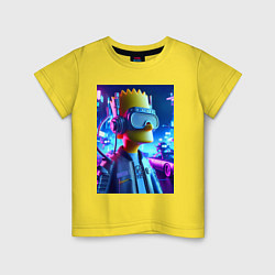 Детская футболка Cyber Bart - ai art - neon