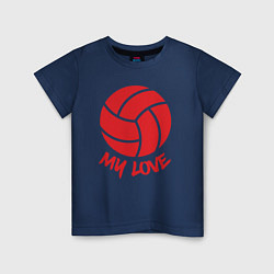 Футболка хлопковая детская Volleyball my love, цвет: тёмно-синий