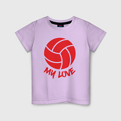 Футболка хлопковая детская Volleyball my love, цвет: лаванда