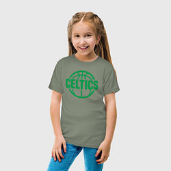 Футболка хлопковая детская Celtics ball, цвет: авокадо — фото 2