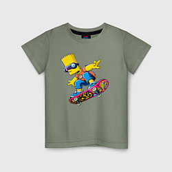 Детская футболка Bart Simpson on a skateboard - extreme