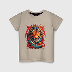 Детская футболка Китайский дракон в огне