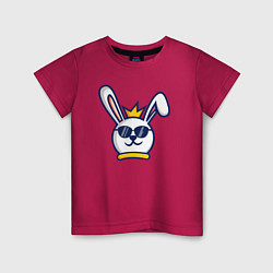 Футболка хлопковая детская Rabbit king, цвет: маджента