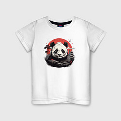 Детская футболка Панда с красным солнцем