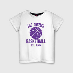 Футболка хлопковая детская Basketball Los Angeles, цвет: белый