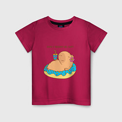 Детская футболка Капибара с пончиком dont worry be capy