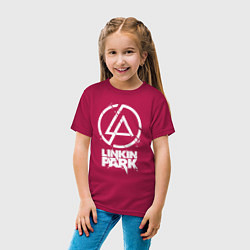 Футболка хлопковая детская Linkin Park - white, цвет: маджента — фото 2
