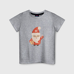 Детская футболка Дед Мороз с подарком на Новый год