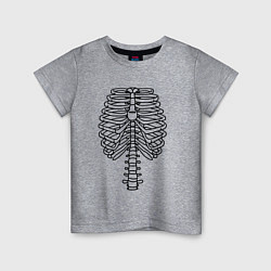 Футболка хлопковая детская Скелет рентген, цвет: меланж