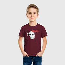 Футболка хлопковая детская Recoil - Alan Wilder from Depeche Mode, цвет: меланж-бордовый — фото 2