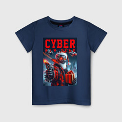 Детская футболка Cyber Santa with a gun - ai art