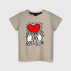 Детская футболка Человечки держат сердце