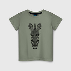 Детская футболка Голова зебры анфас