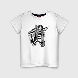 Детская футболка Голова зебры гравюра