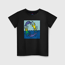 Детская футболка Человечки и дельфины