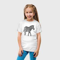 Футболка хлопковая детская Зебра гуляет, цвет: белый — фото 2