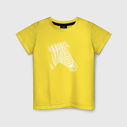 Футболка хлопковая детская Гравюра голова зебры в профиль, цвет: желтый