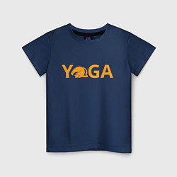 Детская футболка Йога кот