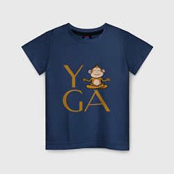 Детская футболка Йога - обезьяна