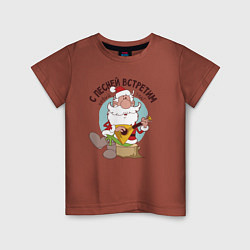 Детская футболка Дед Мороз с балалайкой