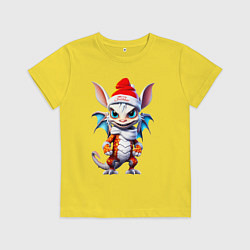 Детская футболка Дракончик в новогоднем колпаке