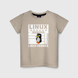 Детская футболка Пингвин программист системы линукс
