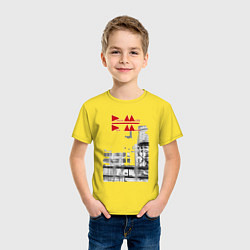 Футболка хлопковая детская Depeche Mode - Delta Machine tour logo, цвет: желтый — фото 2