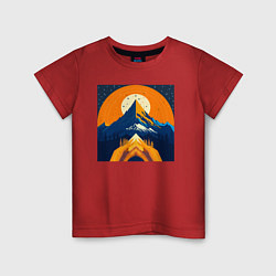 Детская футболка Горы пейзаж в стиле футуризма
