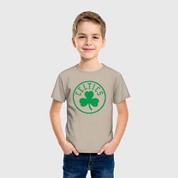 Футболка хлопковая детская Boston Celtics clover, цвет: миндальный — фото 2