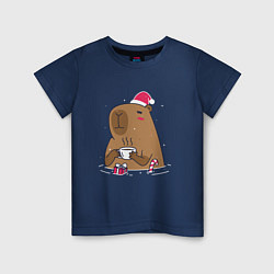 Детская футболка Новогодний капибара