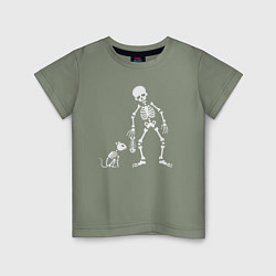 Детская футболка Котик и скелет