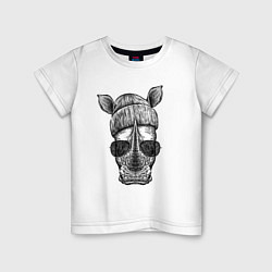 Детская футболка Носорог хипстер