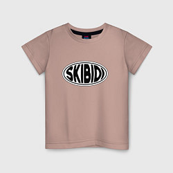 Футболка хлопковая детская Скибиди, цвет: пыльно-розовый
