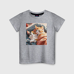 Детская футболка Милые котята под одеялом