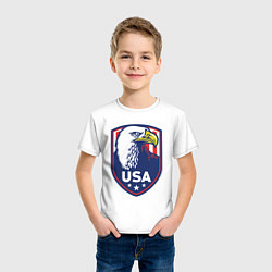 Футболка хлопковая детская Орёл США, цвет: белый — фото 2