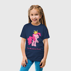 Футболка хлопковая детская Королева тортиков Пинки Пай, цвет: тёмно-синий — фото 2