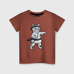 Детская футболка Котик каратист