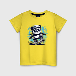 Детская футболка Панда - крутой скейтбордист