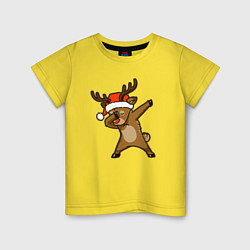 Футболка хлопковая детская Dabbing deer, цвет: желтый