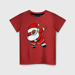 Футболка хлопковая детская Santa dabbing dance, цвет: красный