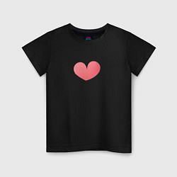 Детская футболка Акварельное нежно-розовое сердце