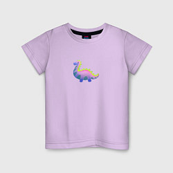 Детская футболка Неоновый фиолетовый динозавр