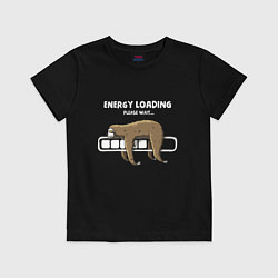 Футболка хлопковая детская Ленивая загрузка, цвет: черный