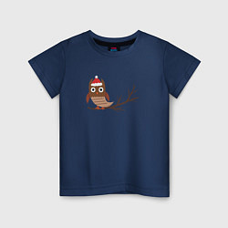 Детская футболка Новогодняя сова на ветке