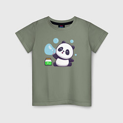 Детская футболка Панда и мыльные пузыри