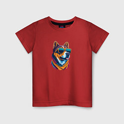 Детская футболка Собака в модных очках