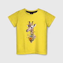 Детская футболка Жираф в цветах