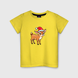 Детская футболка Олененок в новогодней шапке