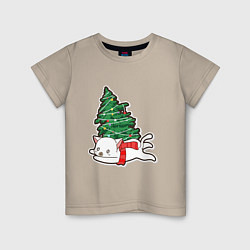 Детская футболка Котик против елки